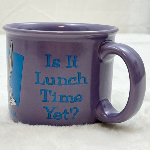 Vintage 1997 Warner Bros. Bugs Bunny Is It Lunch Time Yet 14oz Mug Purple - Picture 6 of 8